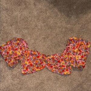 NWT Wild Fable Floral Crop Top - Red, Yellow, Purple